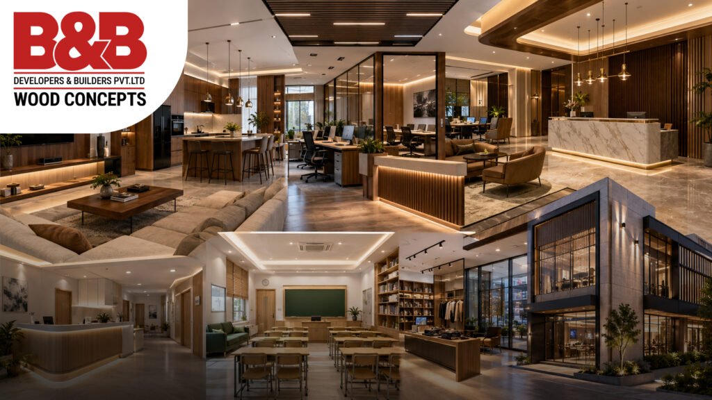 Interior designers in Vellore showcasing residential commercial corporate hospital hotel institution exterior and custom wood design